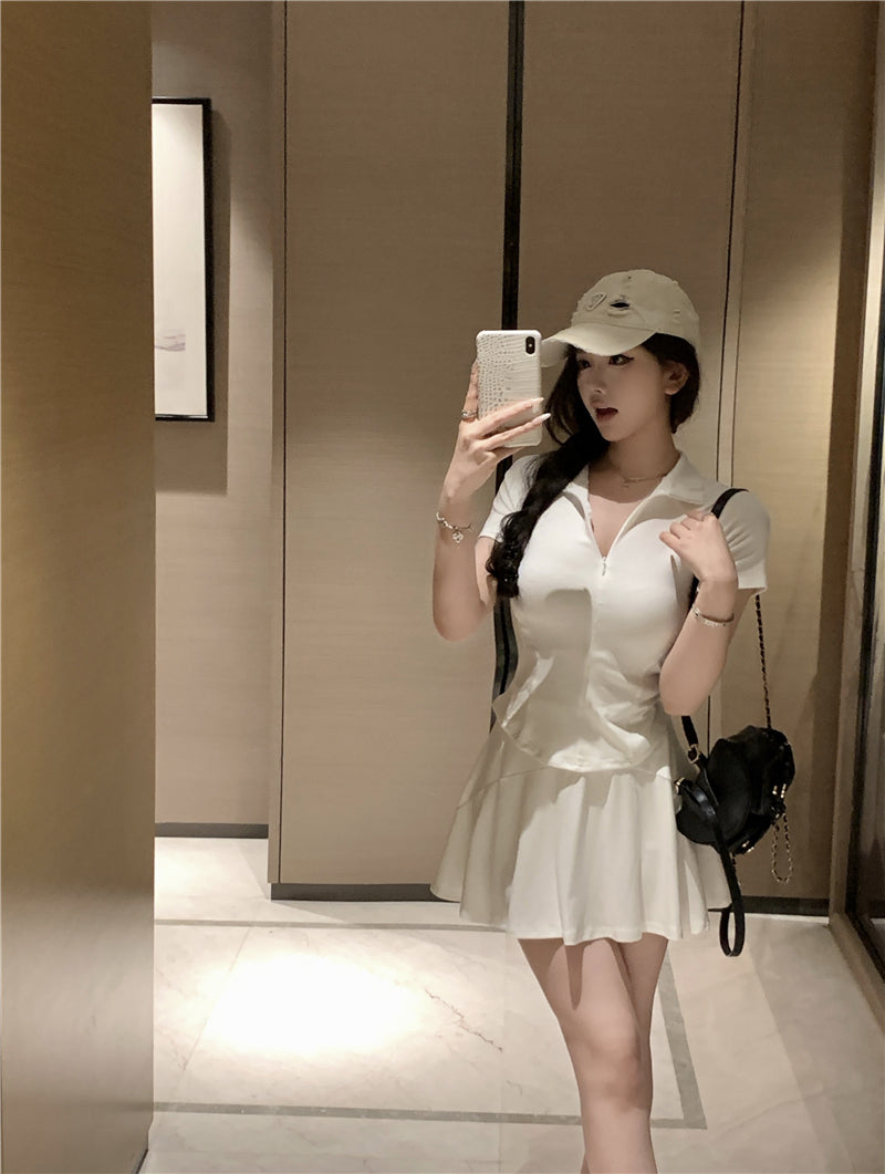💕簡約百搭休閒polo衫純欲運動兩件套