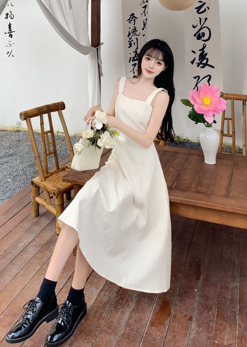 💕chic茶系新中式富家千金小香連身套裝