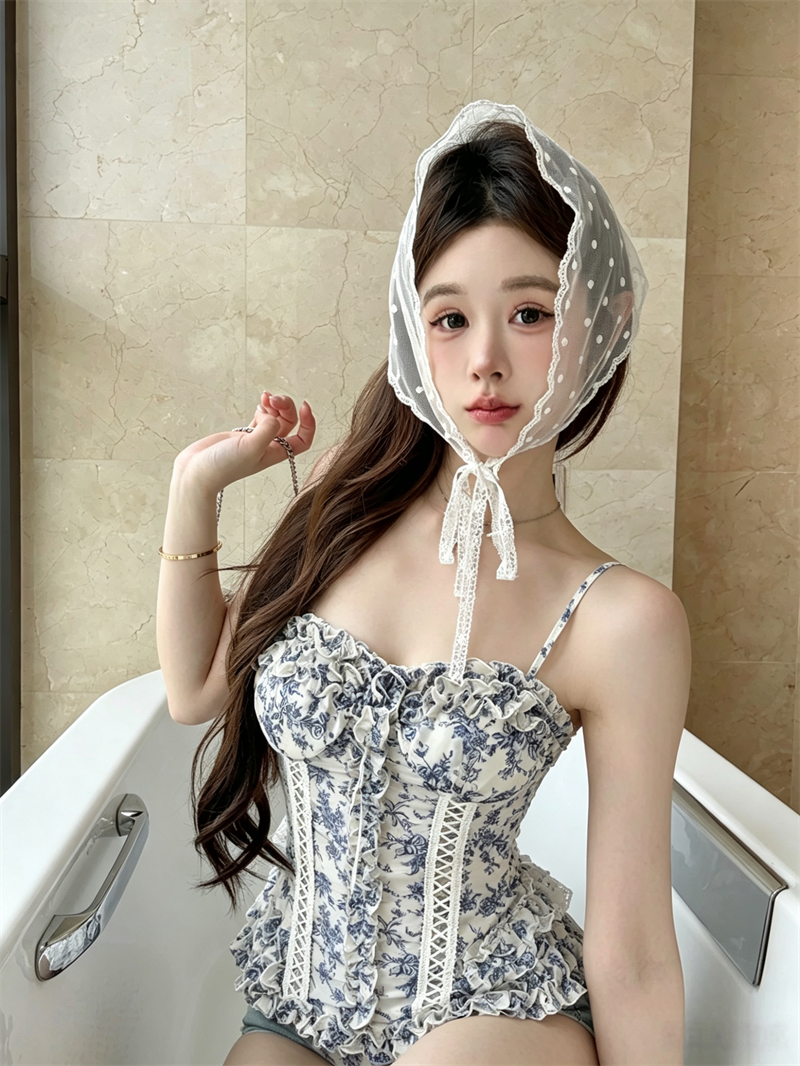 💕美式復古蕾絲花邊綁帶抹胸背心