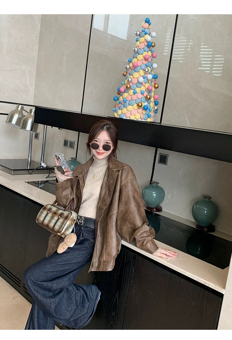 💕可愛小香風內搭針織打底半高領上衣