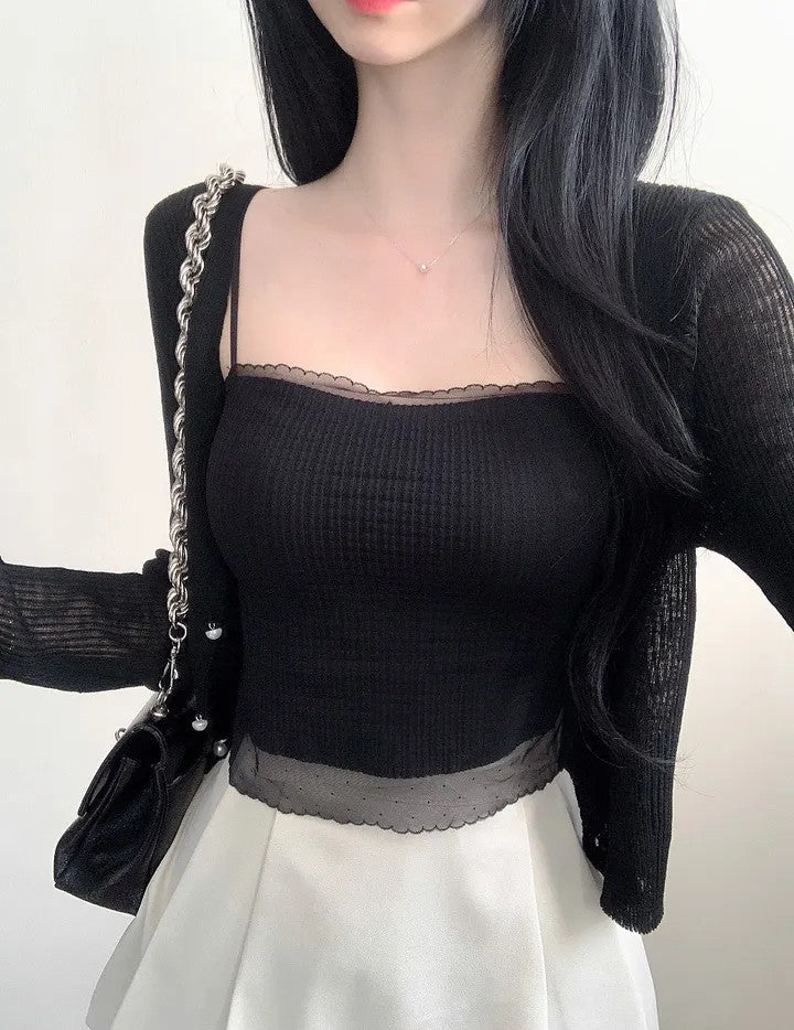 💕韓系chic蕾絲性感美背吊帶