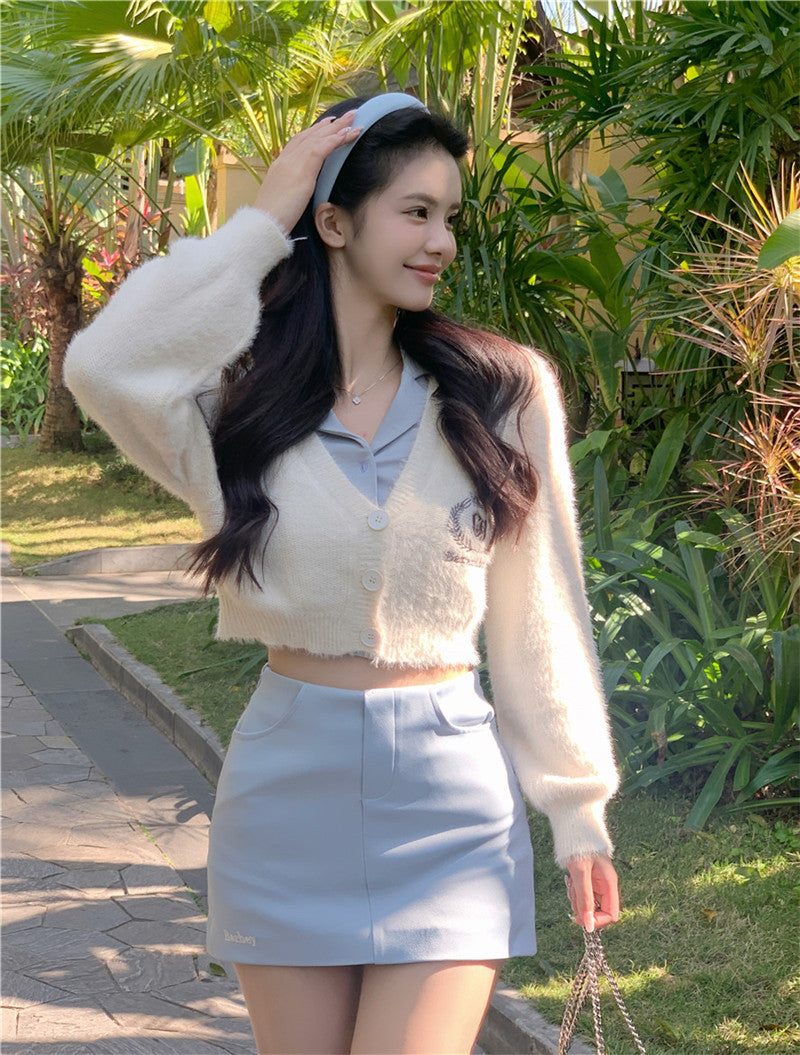 💕溫柔系針織顯白背心三件套