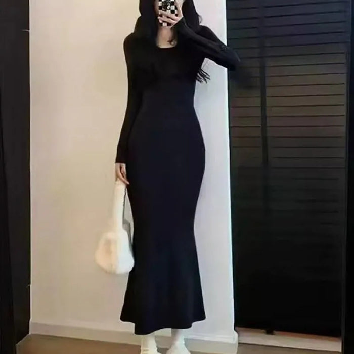 💕秋冬氣質慵懶顯瘦魚尾長裙