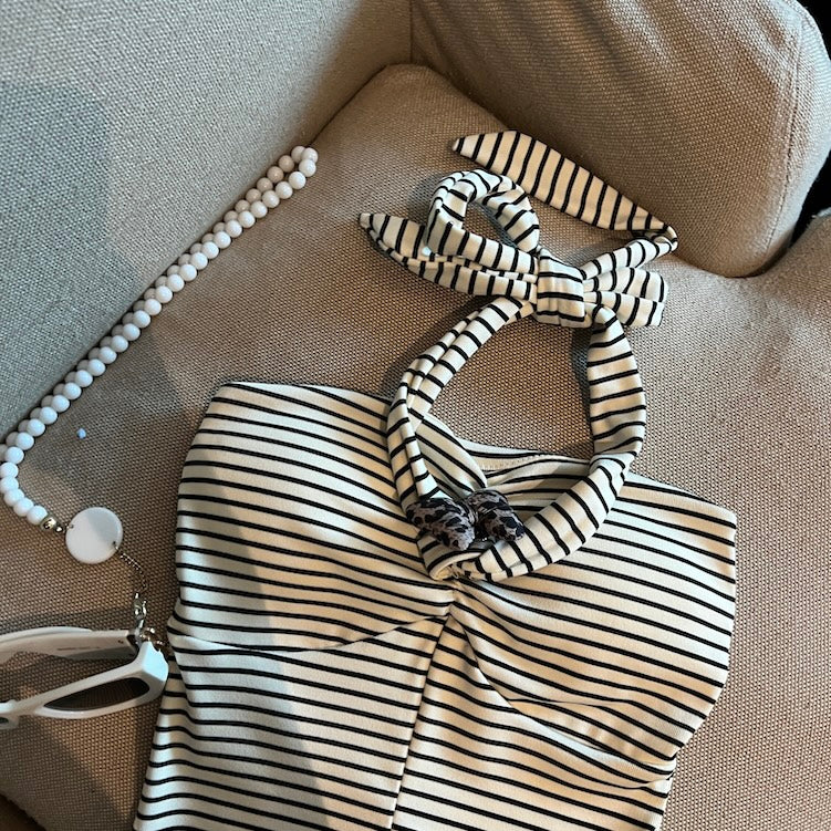 💕活潑夏季條紋抹胸背心