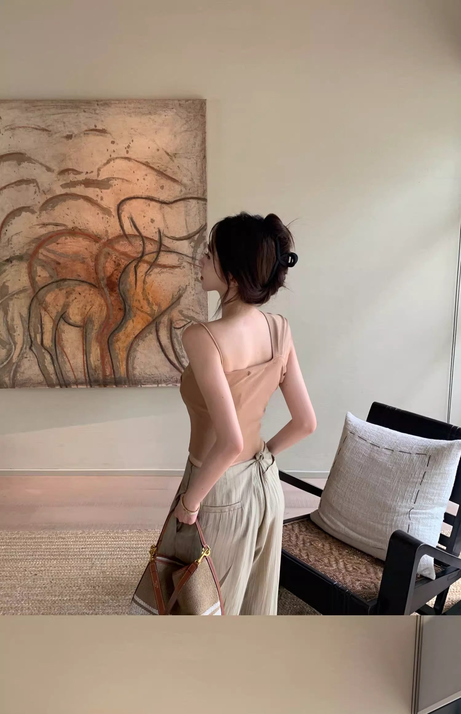 💕泰式不規則抹胸扭結吊帶背心