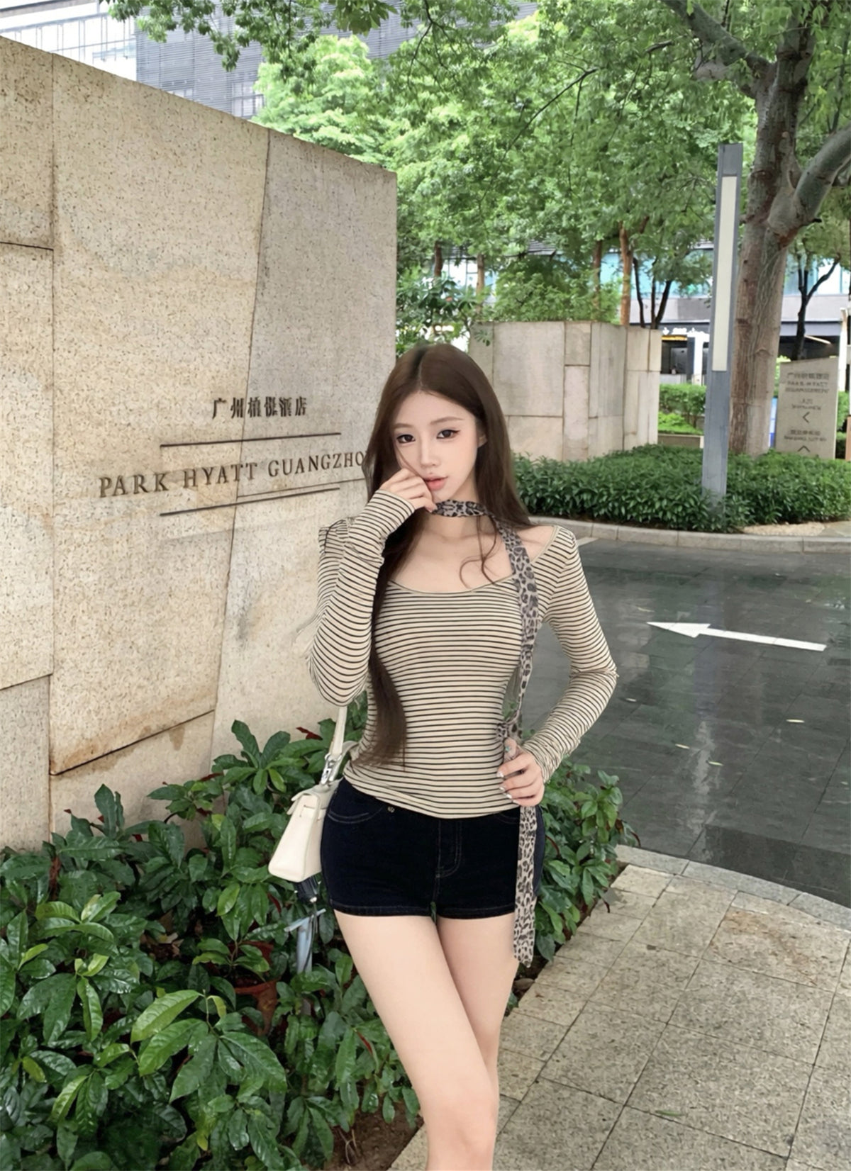 💕春秋親膚簡約顯瘦條紋長袖上衣