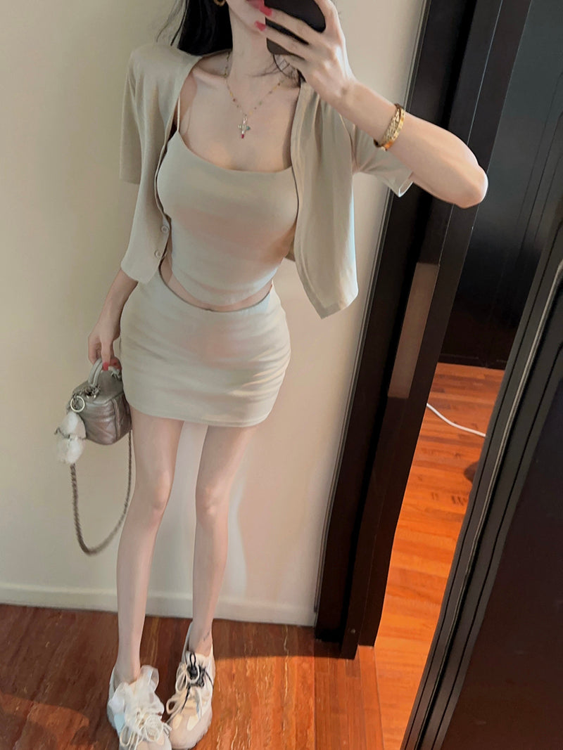 💕純御性感辣妹吊帶防曬半身裙三件套