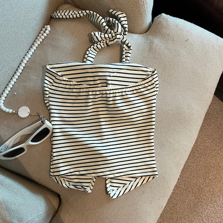 💕活潑夏季條紋抹胸背心