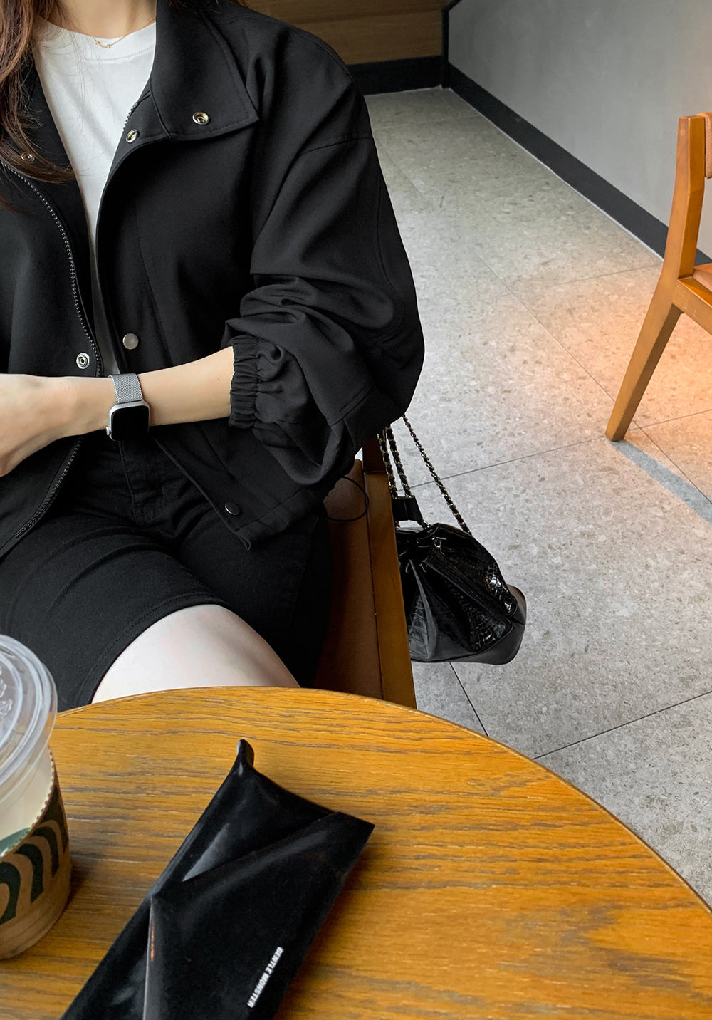 💕通勤簡約百搭休閒純色夾克