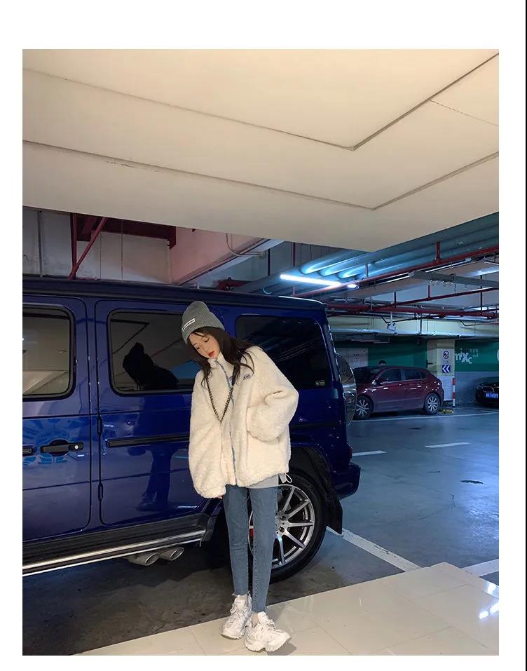 💕chic韓系羊羔毛加厚寬鬆百搭短外套