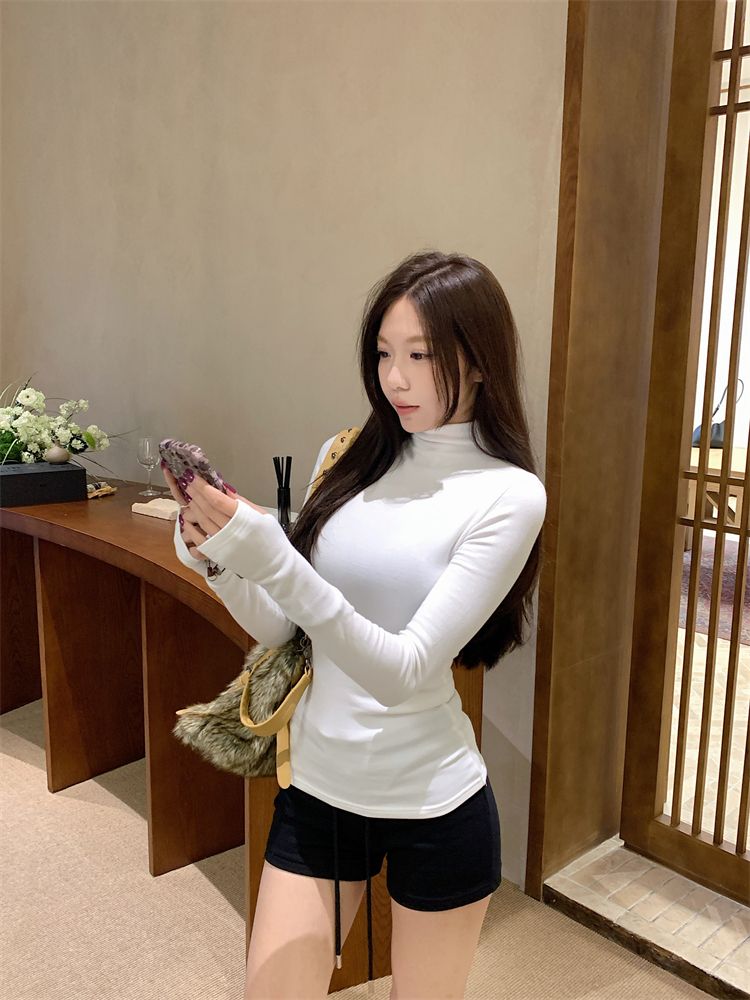 💕簡約百搭高領加絨長袖打底上衣