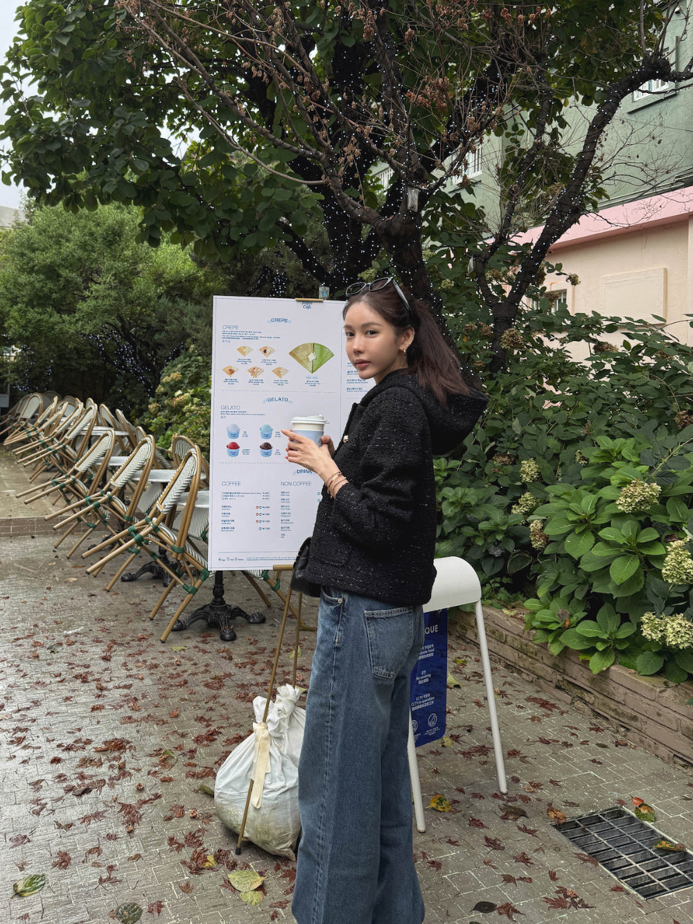 💕小香風粗花呢蓮帽短外套