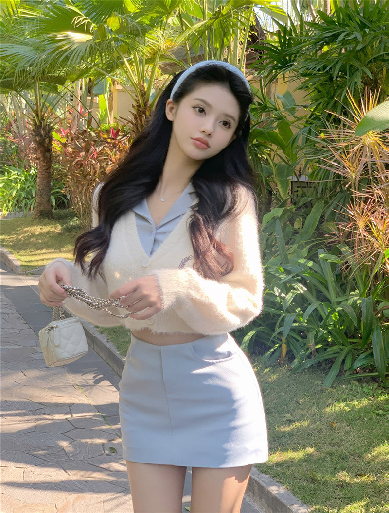 💕溫柔系針織顯白背心三件套