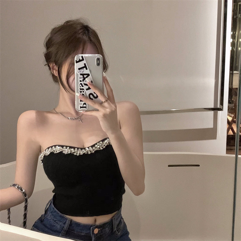 💕性感抹胸閃鑽短款內搭背心