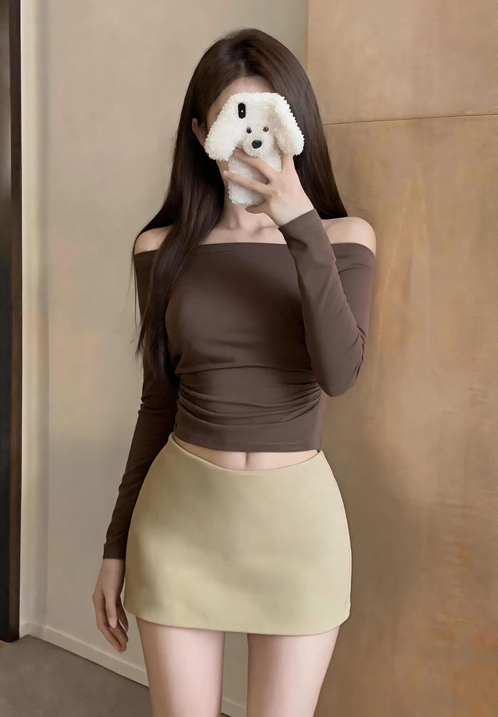 💕人手一件純色超顯瘦百搭A字短裙單品