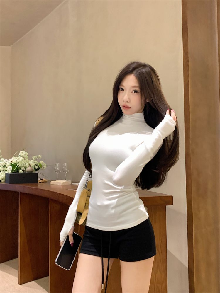 💕簡約百搭高領加絨長袖打底上衣