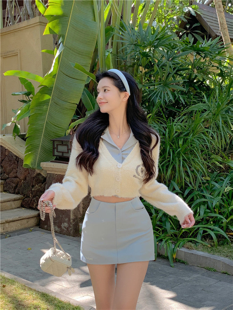 💕溫柔系針織顯白背心三件套