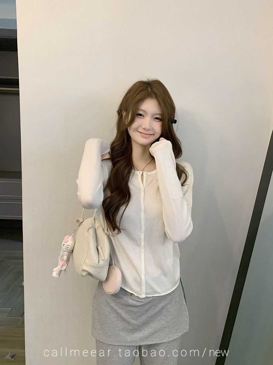 💕溫柔秋冬軟糯感長袖純色基礎針織衫