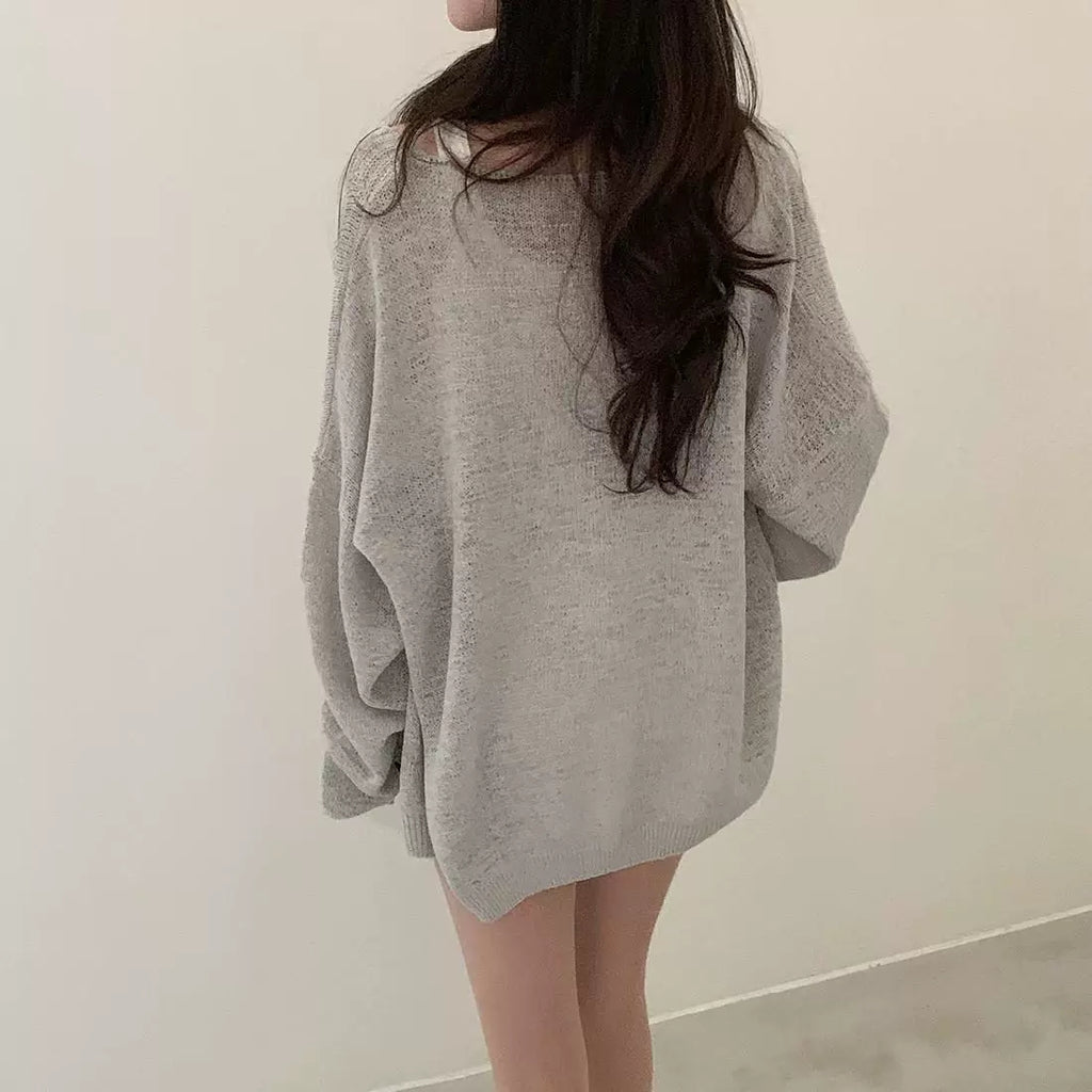 💕韓系chic慵懶寬鬆薄外套