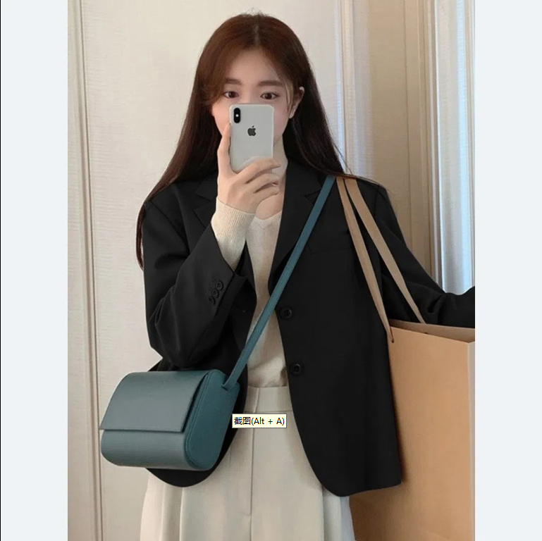 💕春季小西裝修身洋氣通勤短款外套