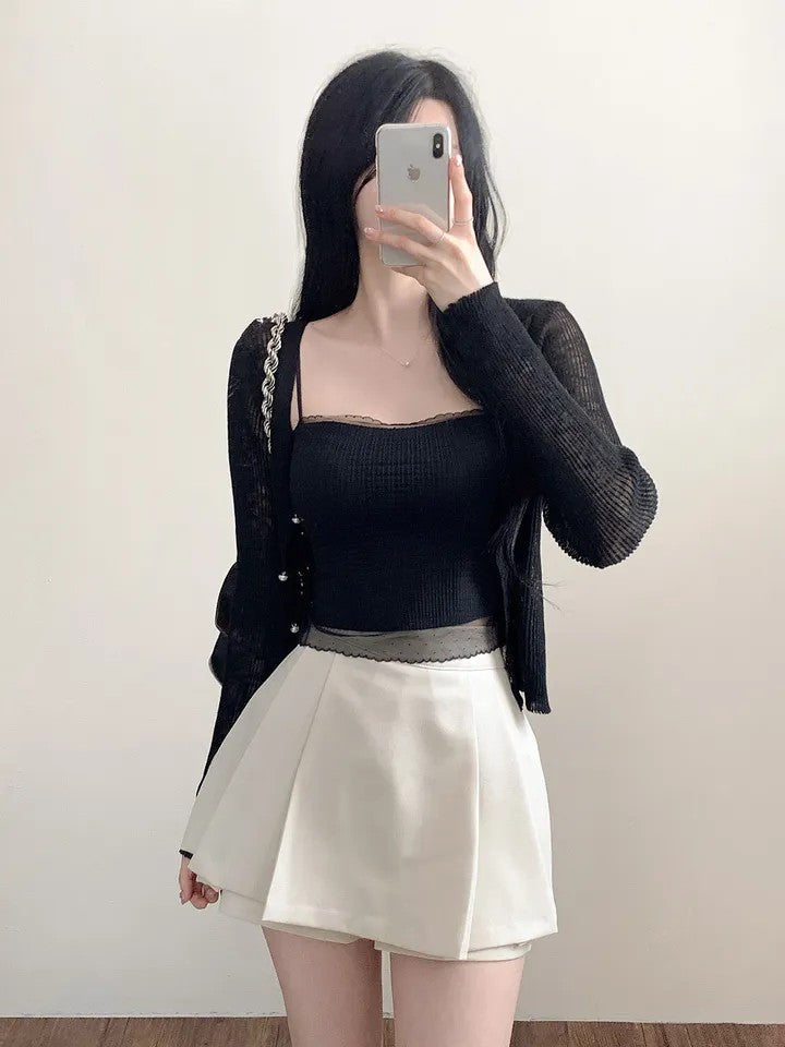 💕韓系chic蕾絲性感美背吊帶