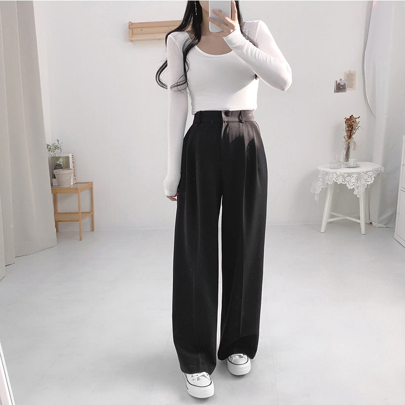 💕chic秋季寬鬆休閒西裝長褲兩件套