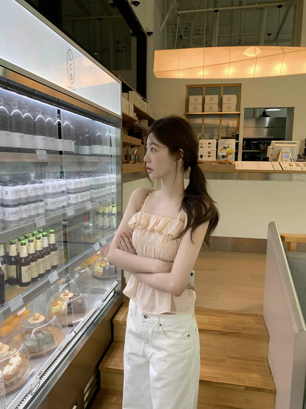 💕法式氣質溫柔荷葉邊皺褶吊帶背心