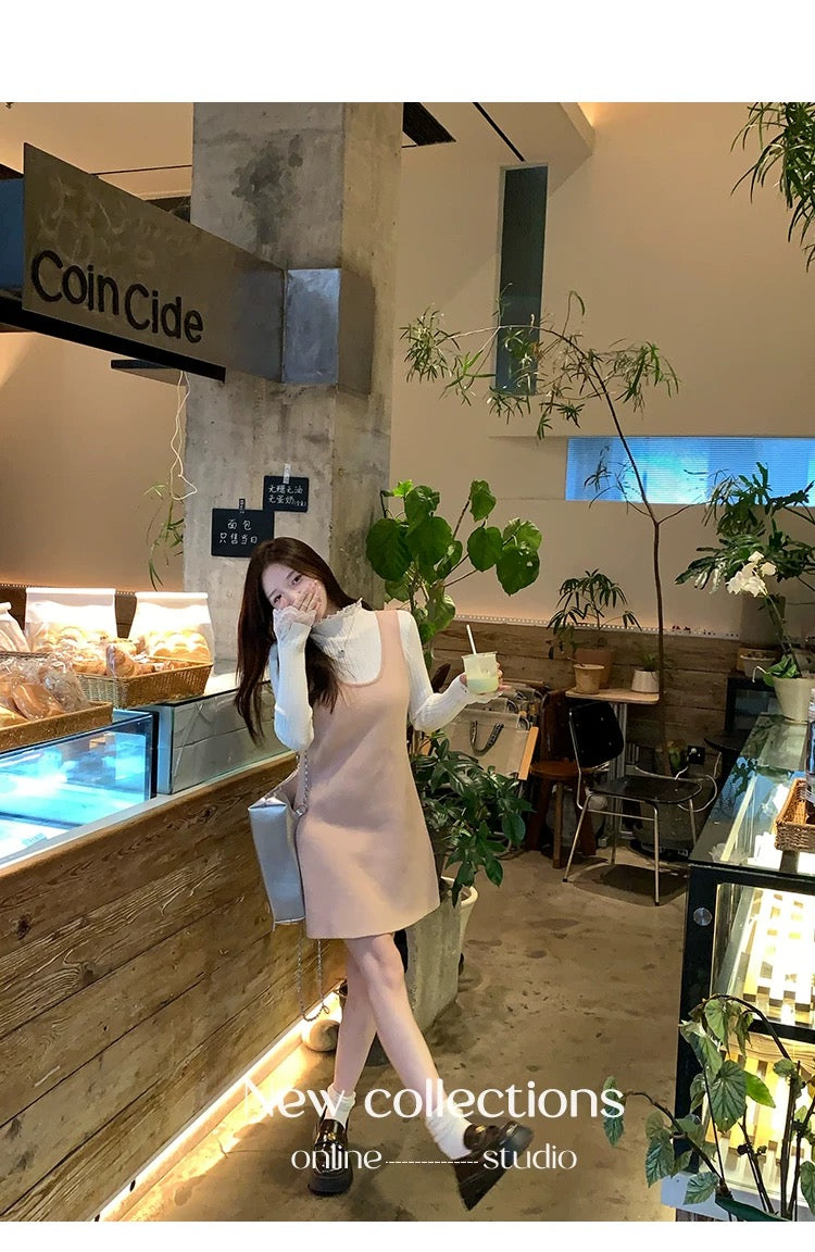💕可愛小香風內搭針織打底半高領上衣
