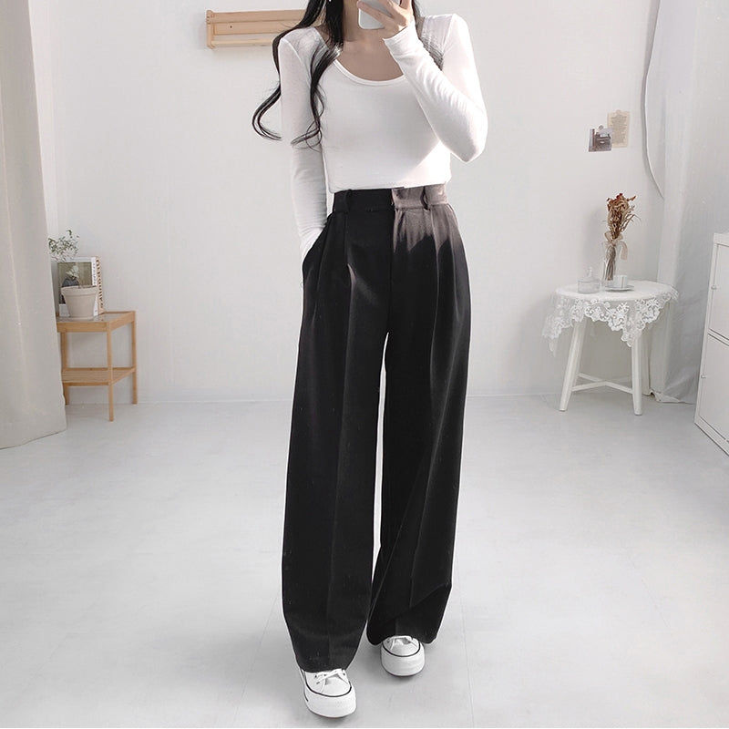 💕chic秋季寬鬆休閒西裝長褲兩件套