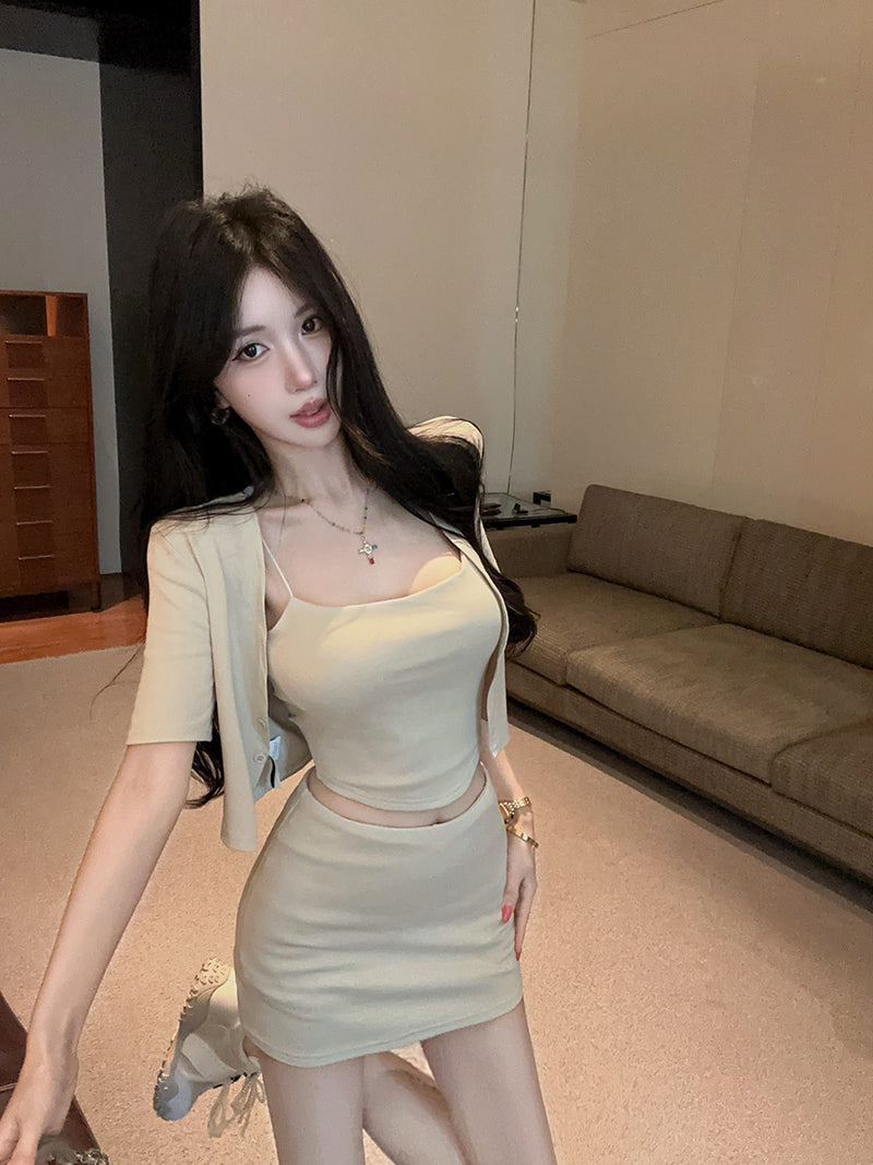 💕純御性感辣妹吊帶防曬半身裙三件套