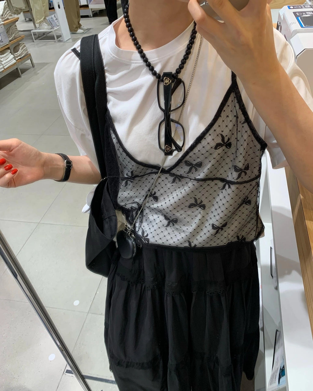 💕韓系東大門復古高腰拼接蕾絲邊蛋糕休閒長裙