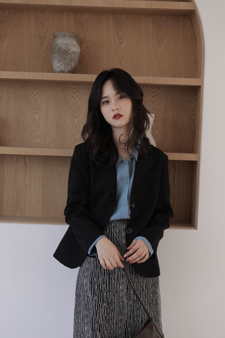 💕春季小西裝修身洋氣通勤短款外套