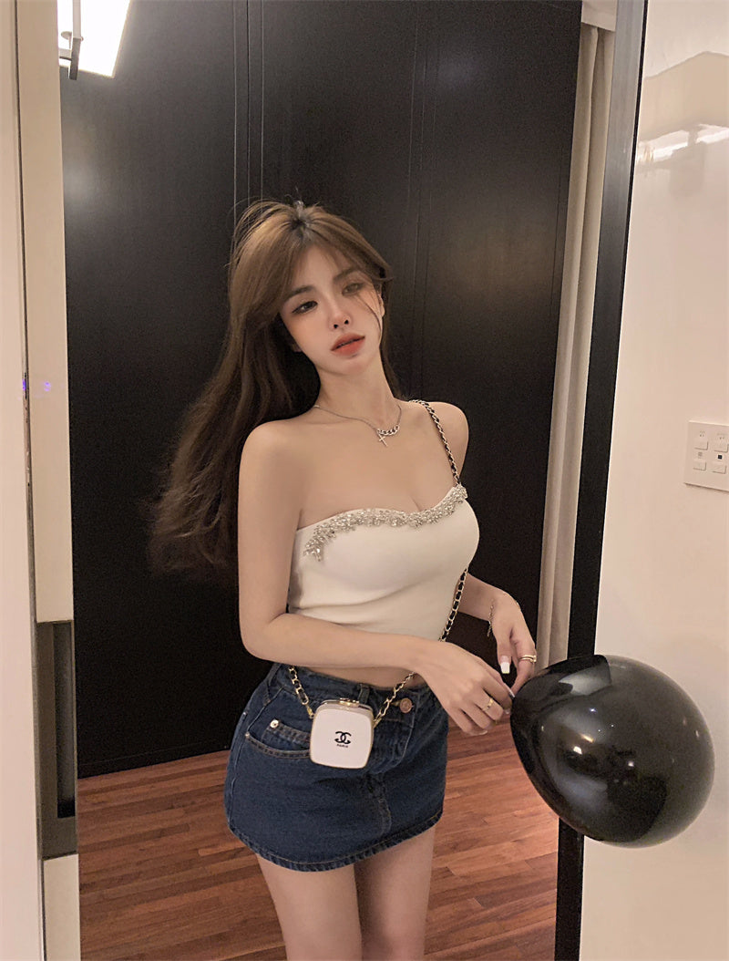 💕性感抹胸閃鑽短款內搭背心