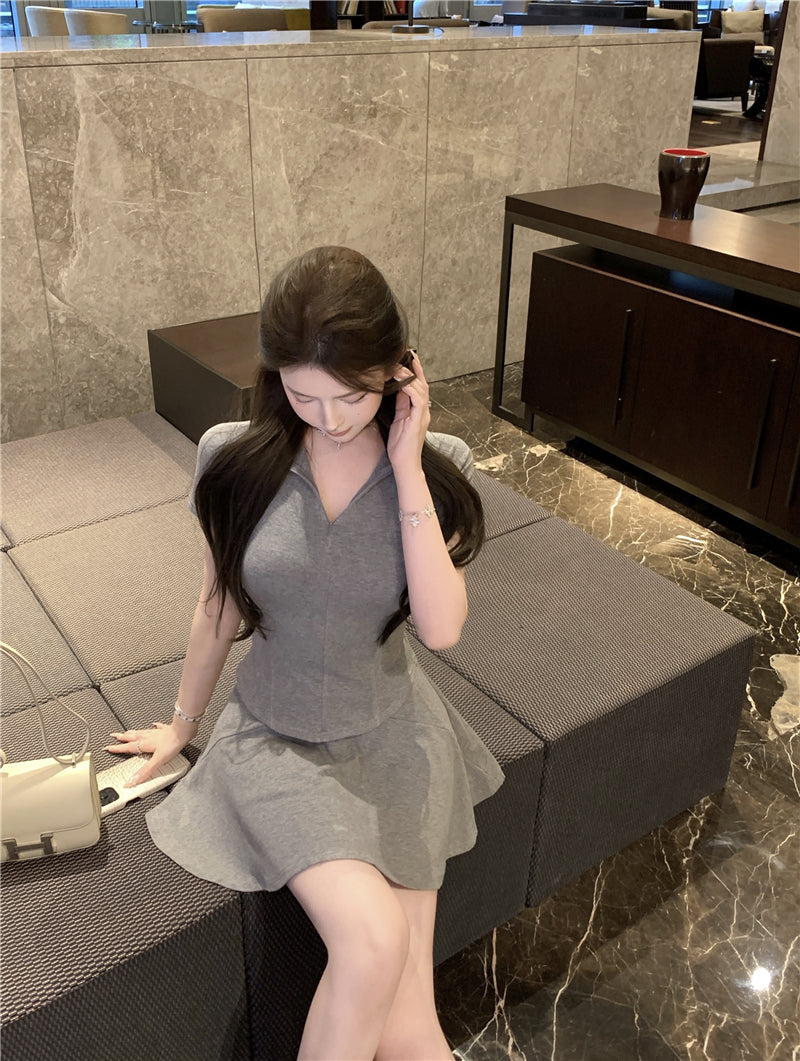 💕簡約百搭休閒polo衫純欲運動兩件套