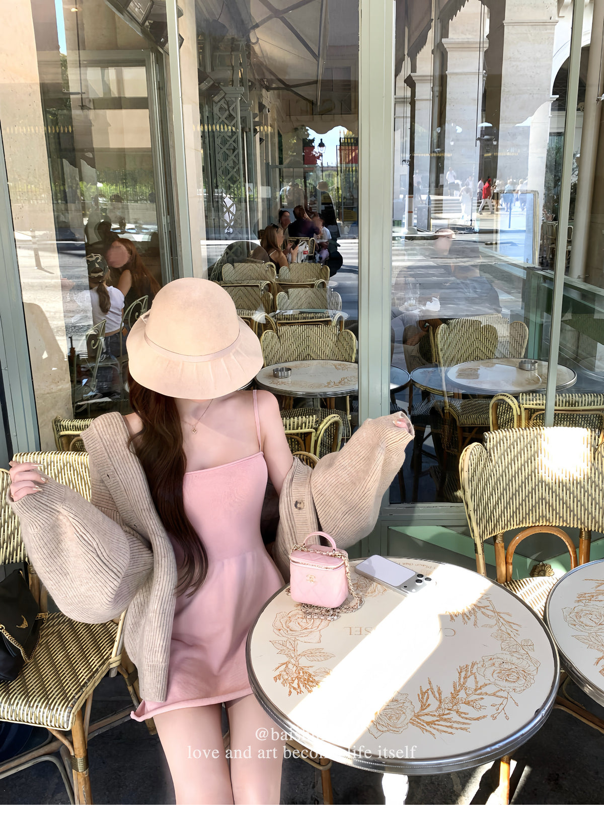 💕chic韓系溫柔慵懶連帽針織開衫吊帶裙兩件套