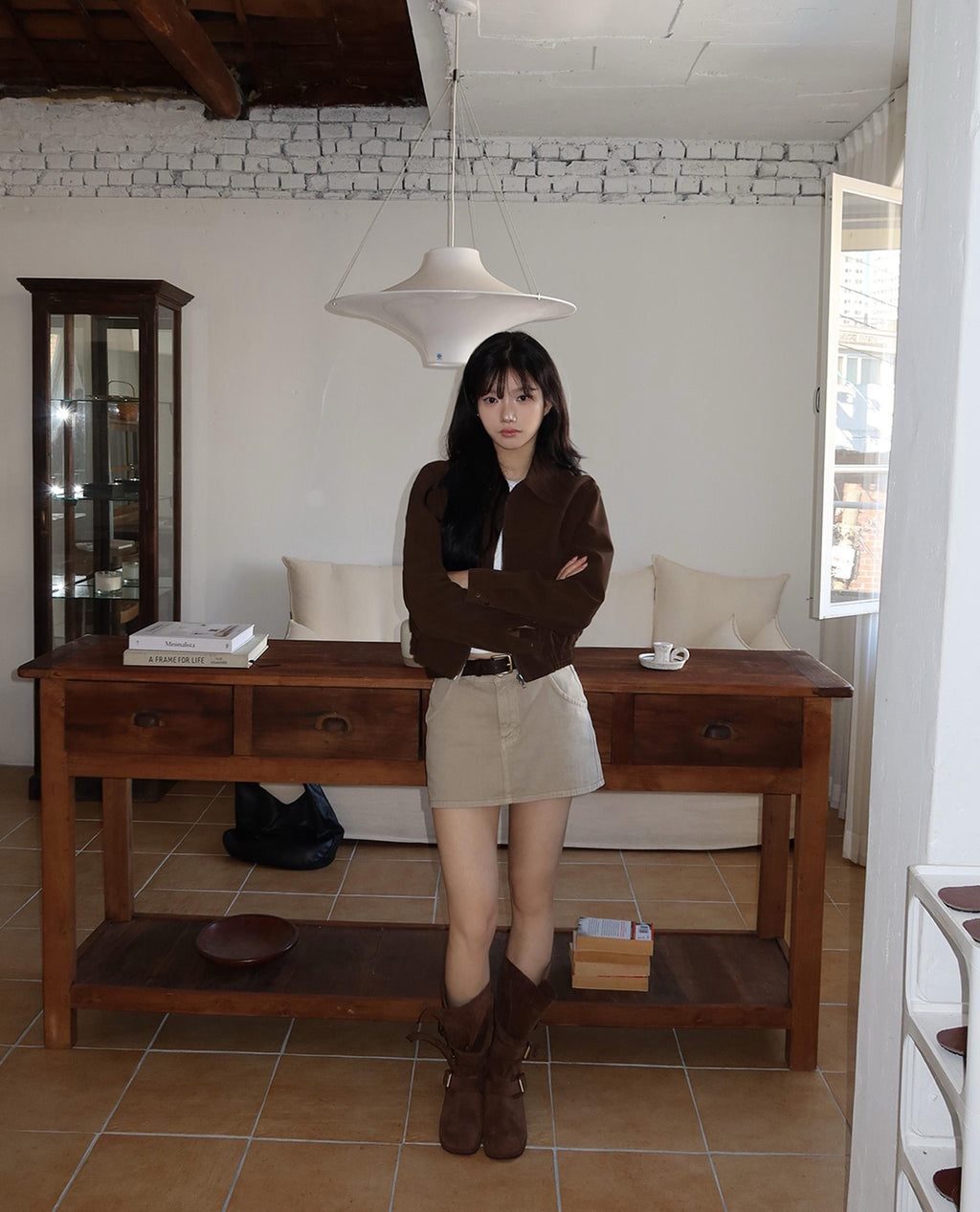 💕韓系東大門美拉德仿鹿皮絨短版夾克