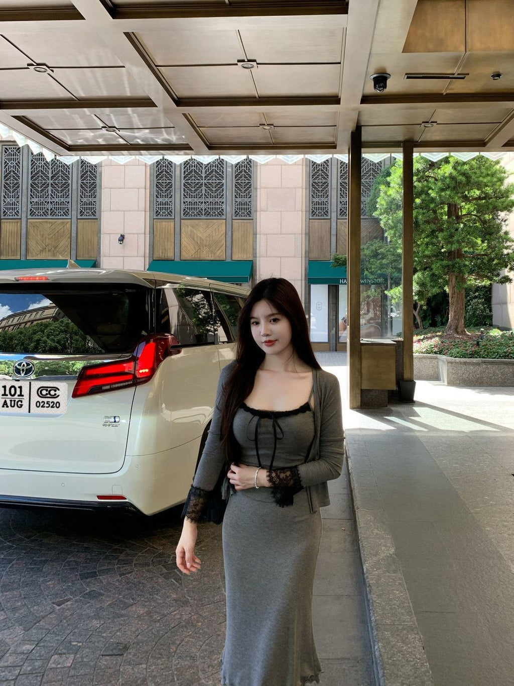 💕溫柔御姊休閒蕾絲吊帶半身裙三件套