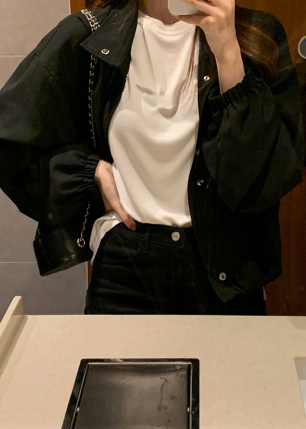 💕通勤簡約百搭休閒純色夾克