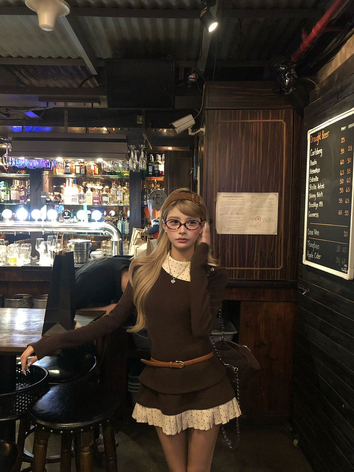 💕韓系千金咖色低調絕美兩件套