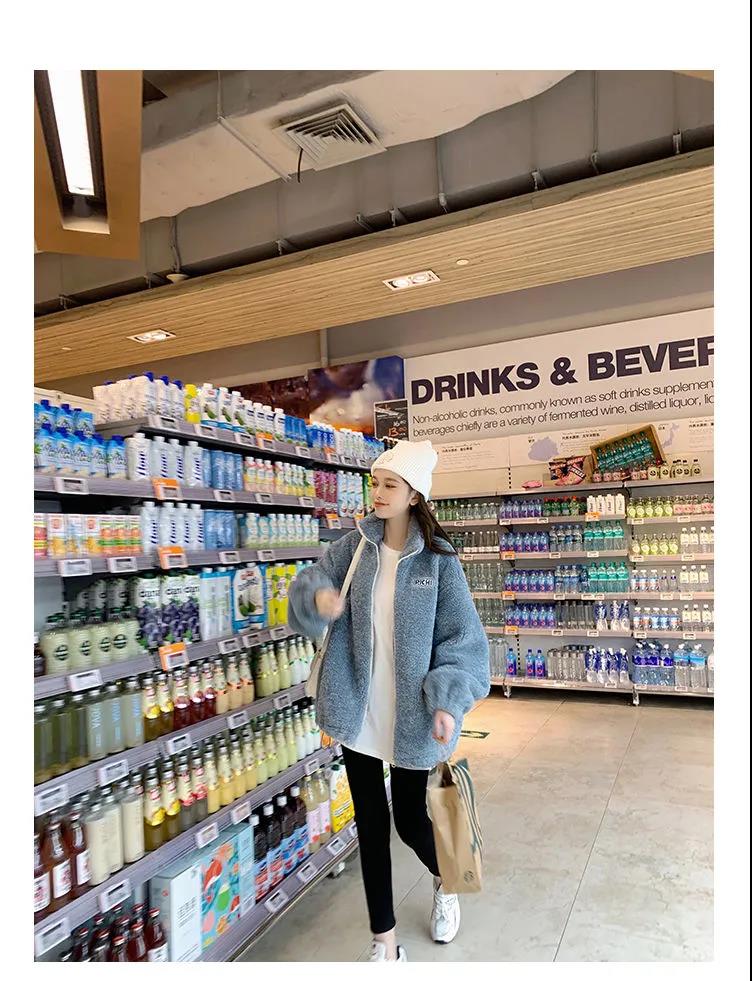 💕chic韓系羊羔毛加厚寬鬆百搭短外套