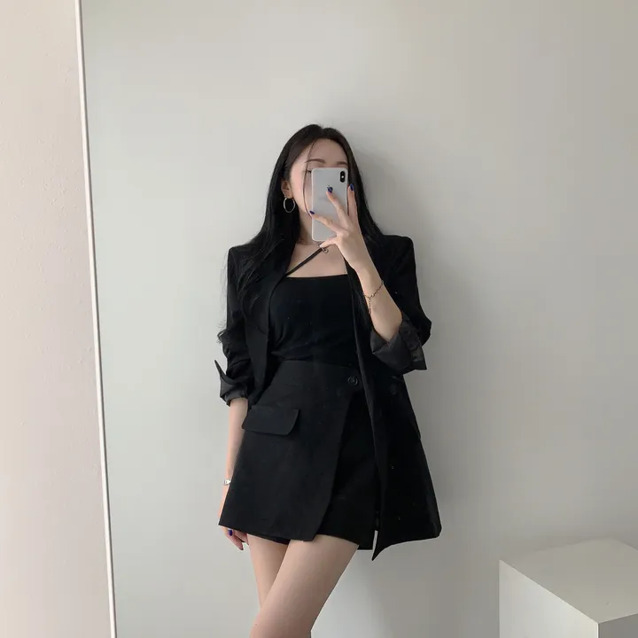 💕春秋韓版西裝短褲裙兩件套