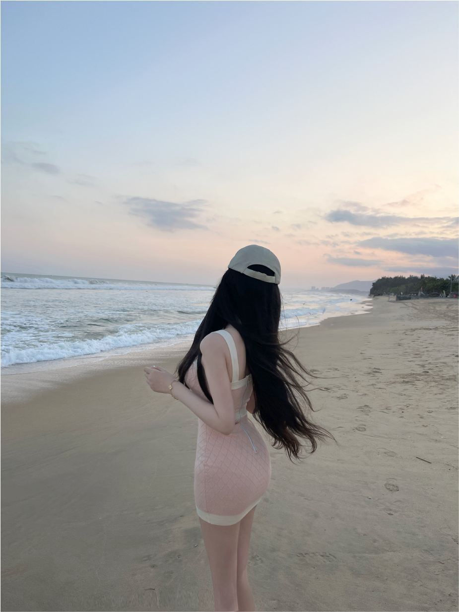 💕韓系撞色拼接吊帶冰絲連身裙