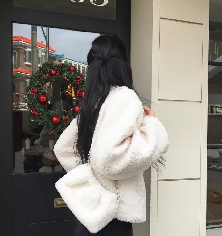 💕chic韓系高級雙排釦羊羔毛外套