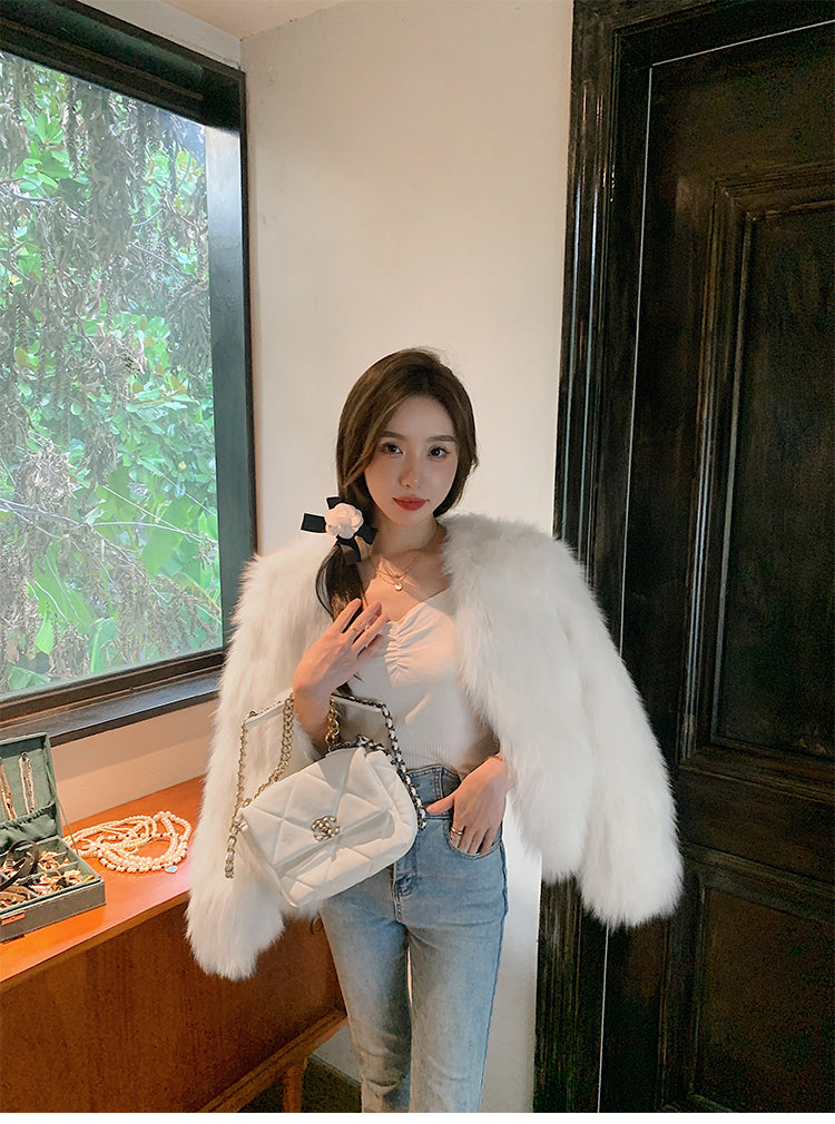 💕秋冬高級感毛茸茸加厚名媛外套