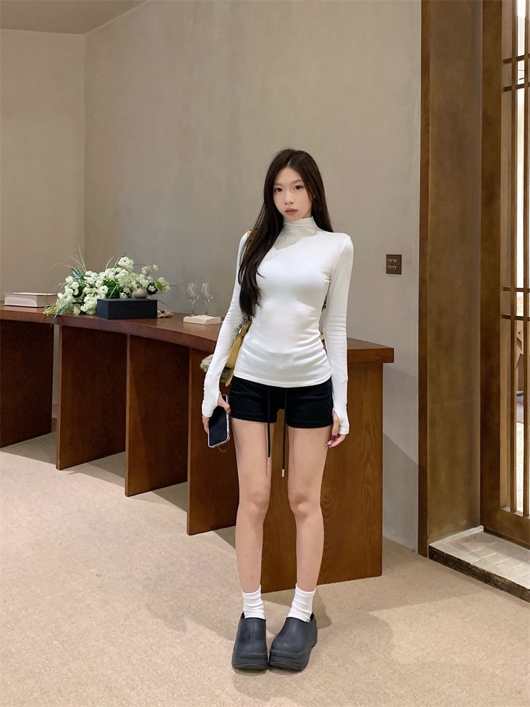 💕簡約百搭高領加絨長袖打底上衣