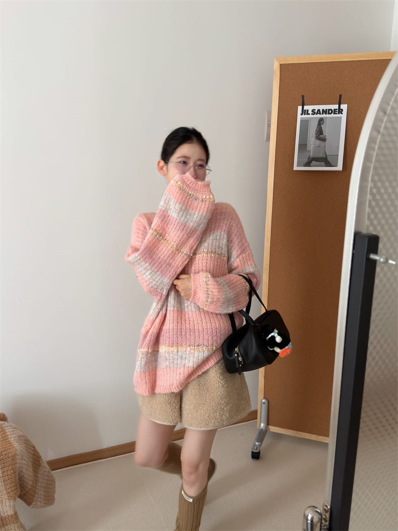 💕高級感溫柔韓系混色羊毛針織衫