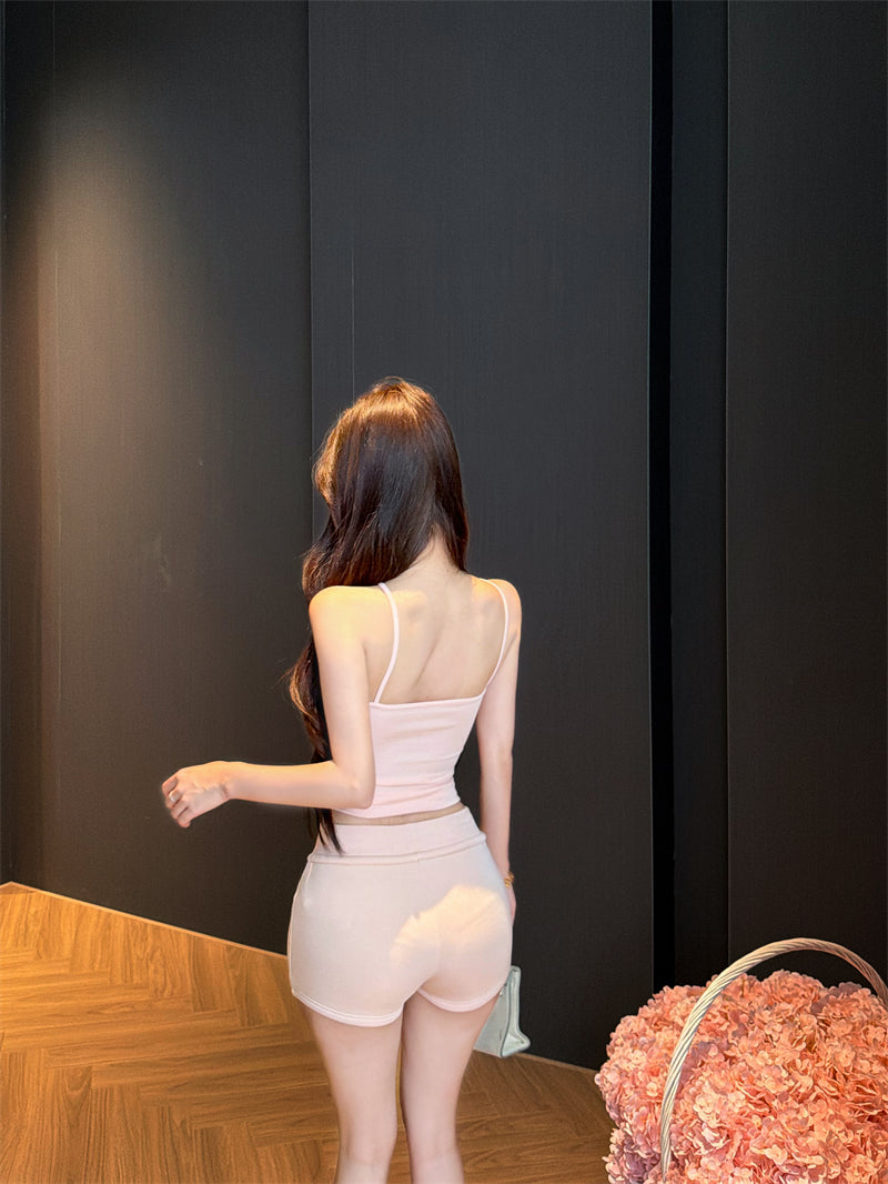 💕夏季約會交叉掛脖無袖吊帶兩件套
