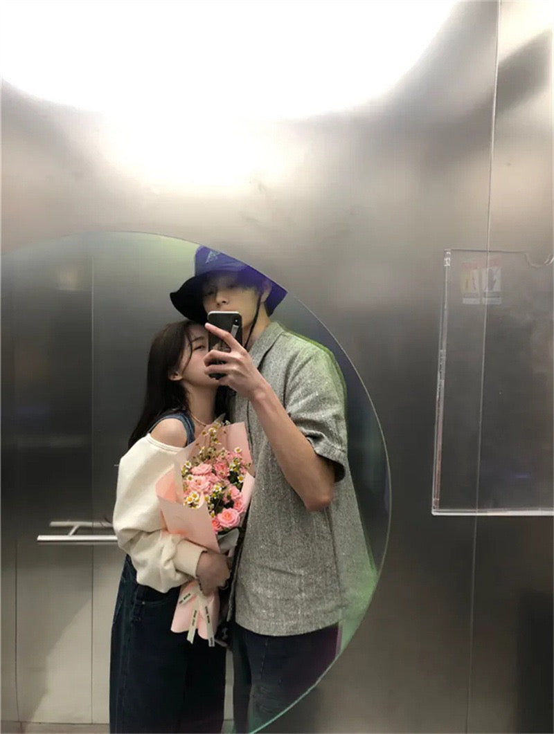 💕韓系露肩不規則休閒純色衛衣