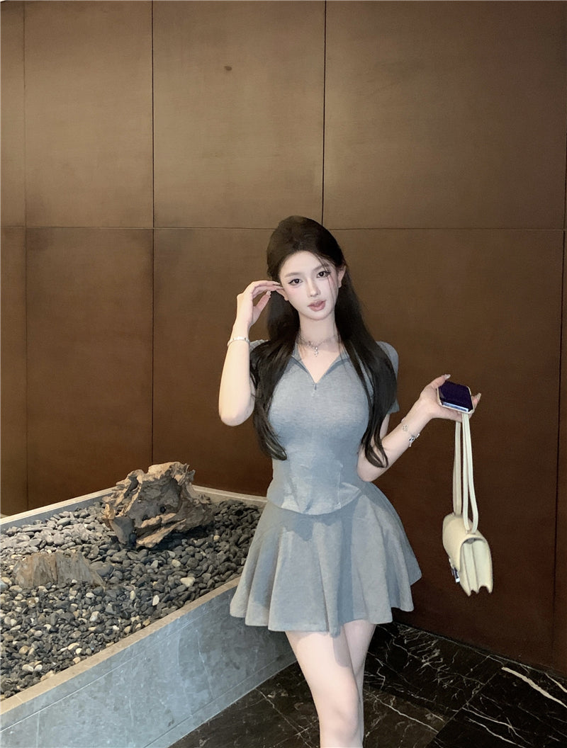 💕簡約百搭休閒polo衫純欲運動兩件套