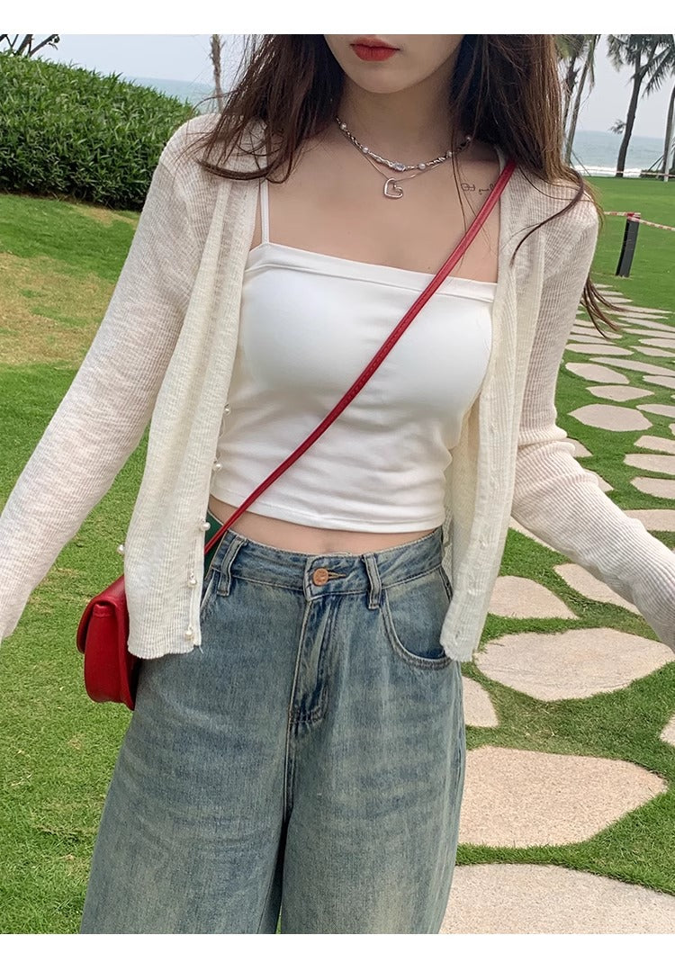 💕夏季必備薄款披肩冰絲薄紗防曬外套
